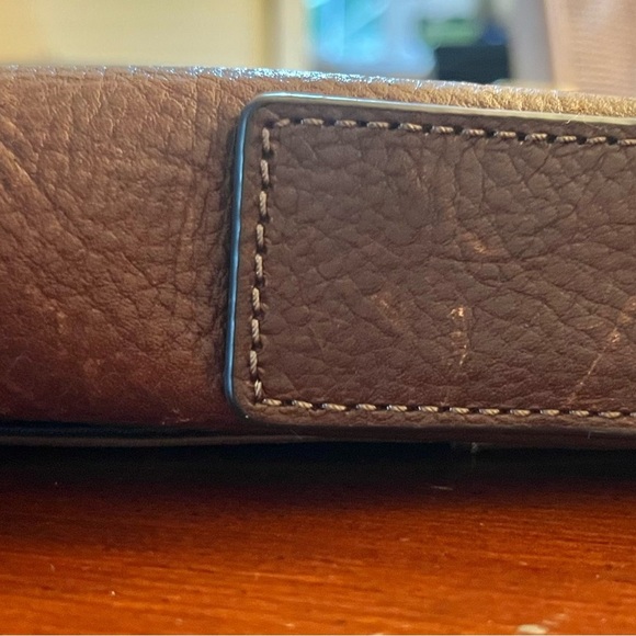 Fossil Leather Messenger Bag Crossbody Bag Purse Dark Brown - Picture 6 of 10